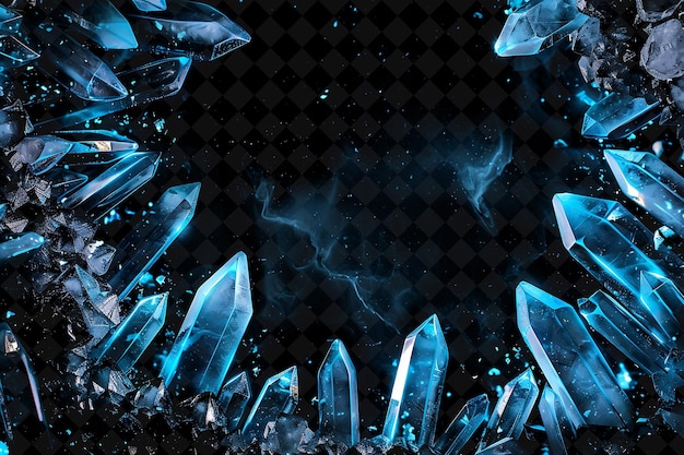 Krystaliczna Jaskinia Arcane Ramy Z Błyszczącymi Kryształami I świecącymi Neonami Kolorowe Ramy Kolekcja Sztuki Y2k