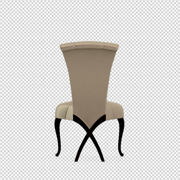 PSD krzesło 3d na białym tle renderowania