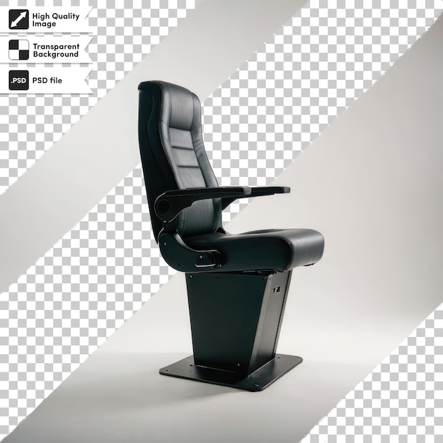 Krzesło biurowe ze skóry PSD na przezroczystym tle z edytowalną warstwą maski