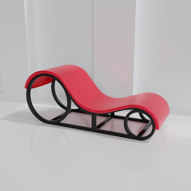PSD krzesło love w kolorze czerwonym z czarną stalową ramą