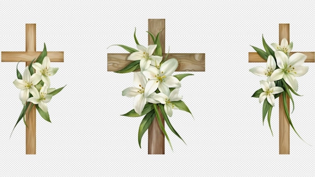 PSD krzyż i kwiaty