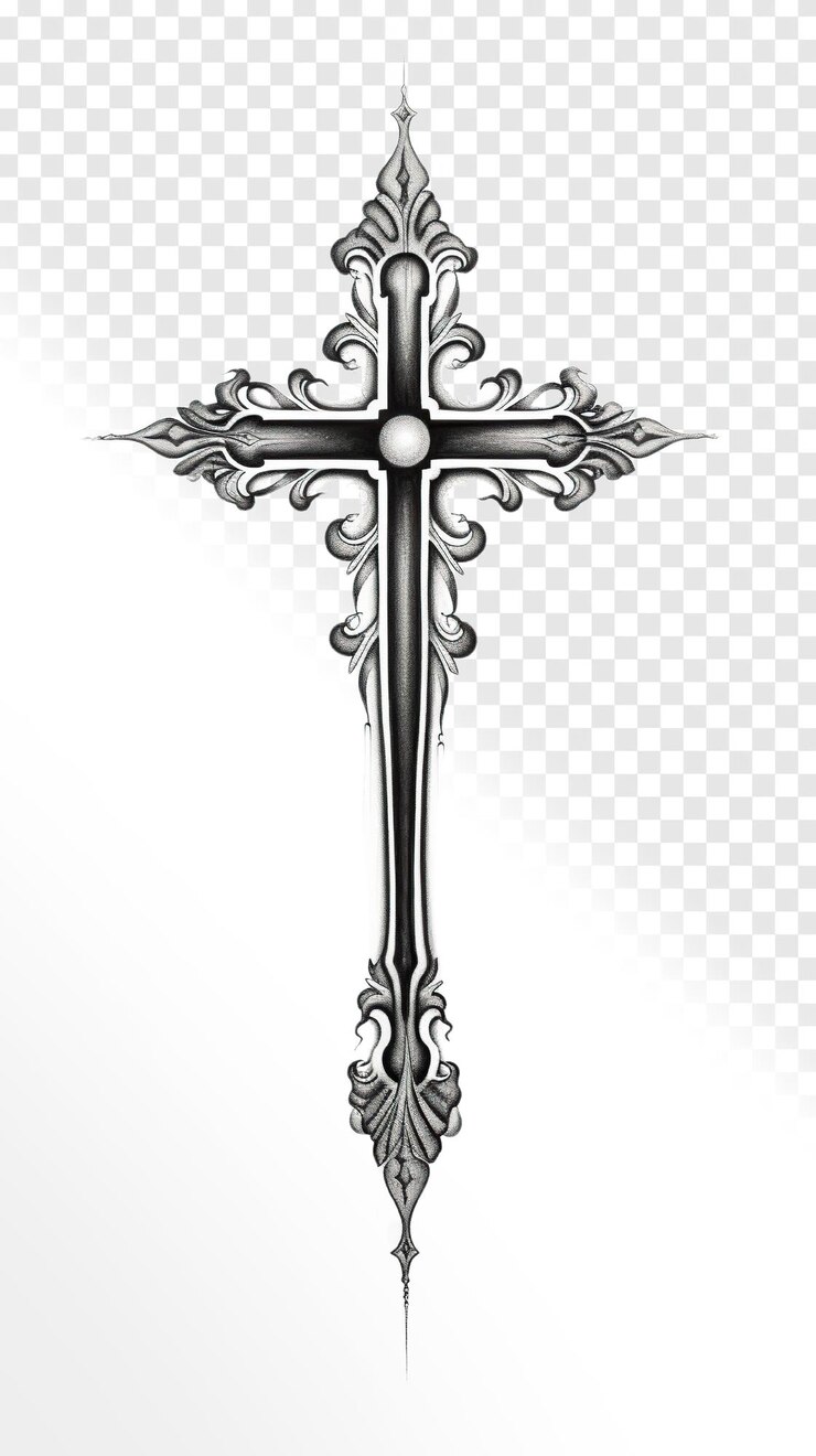 PSD krzyż religijny na przezroczystym tle