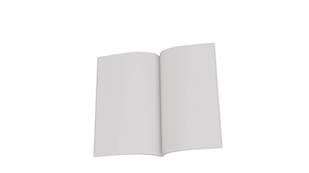 książka jest otwarta na białym tle