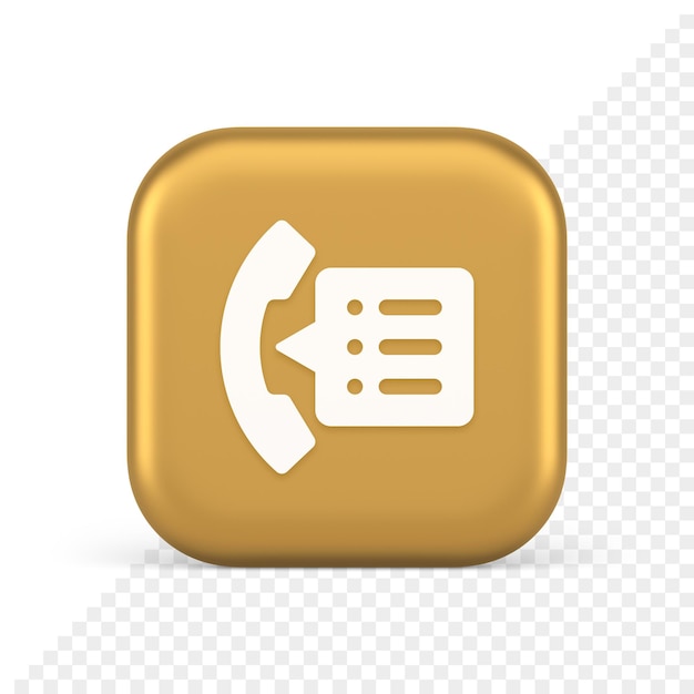 PSD książka telefoniczna słuchawki ważne informacje o liście kontaktów przycisk rozmowy telefonicznej komunikacji ikona 3d