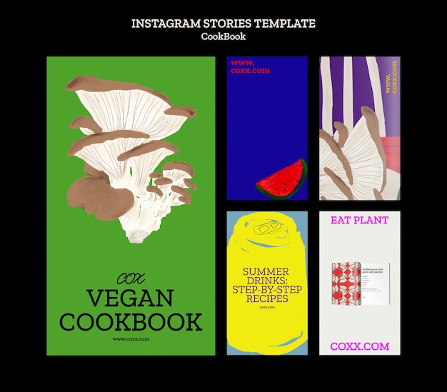 PSD książki kucharskie, przepisy, historie na instagramie