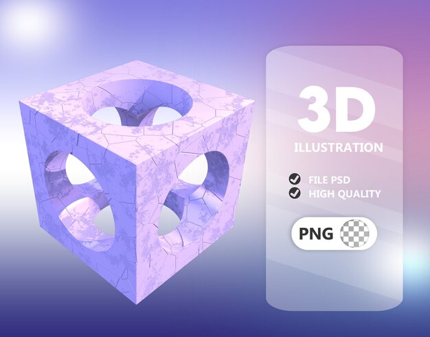 PSD kształt 3d renderowany do kompozycji