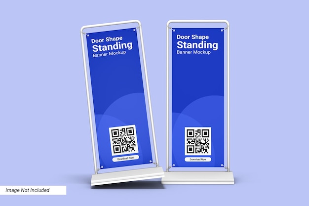 Kształt drzwi Standing Banner Mockup Design Izolowany