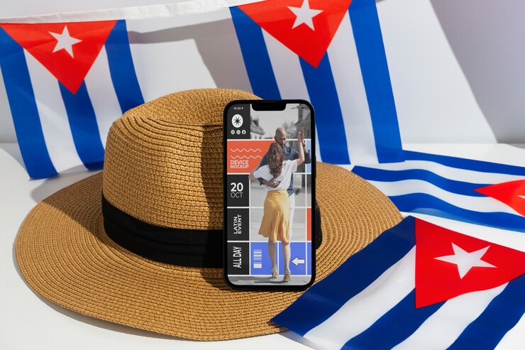 PSD kubańska estetyka telefonu