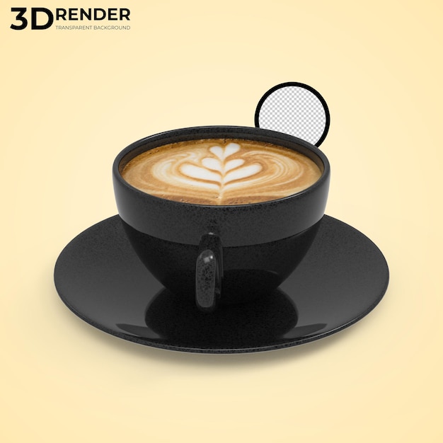 PSD kubek kawy renderowania 3d na białym tle