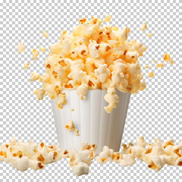 PSD kubek popcornu odizolowany na przezroczystym tle