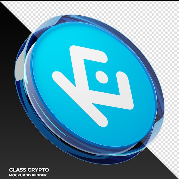 KuCoin Token KCS Glass Crypto Coin ilustracja 3D