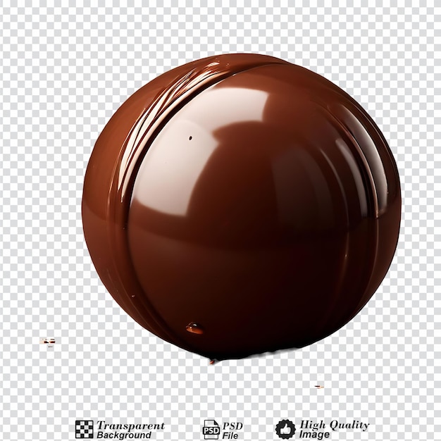 PSD kulka czekoladowa izolowana na przezroczystym tle