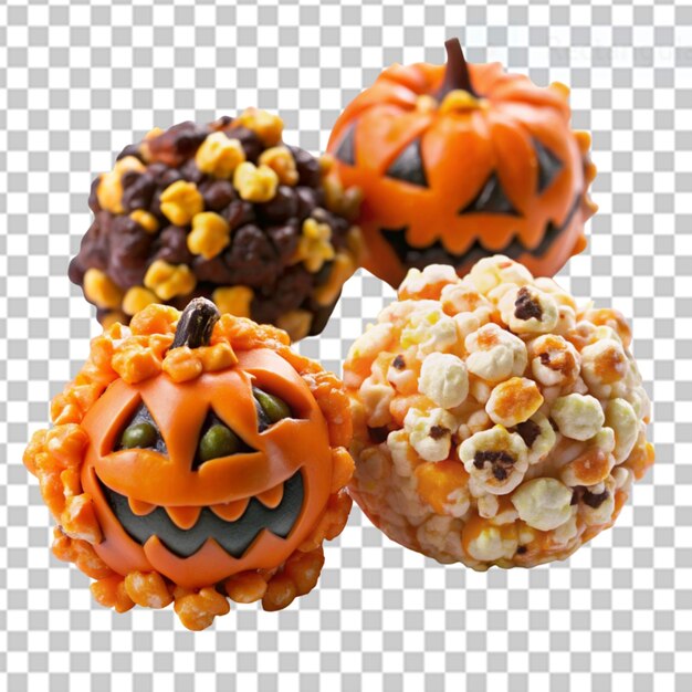 Kulki Popcornu Halloween Na Przezroczystym Tle