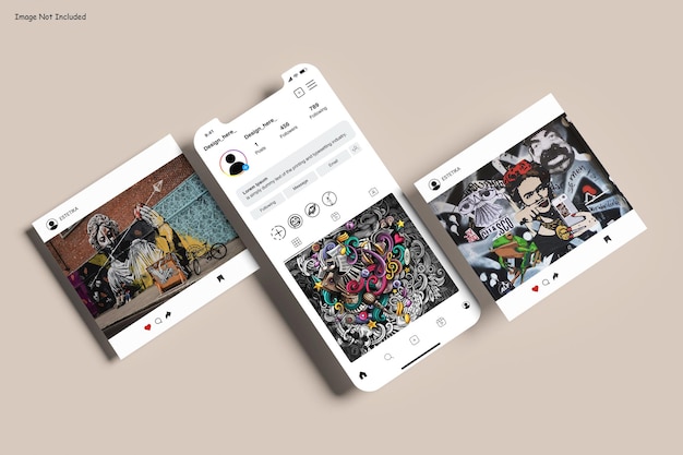 Kunst Instagram Post Mockup van de straat