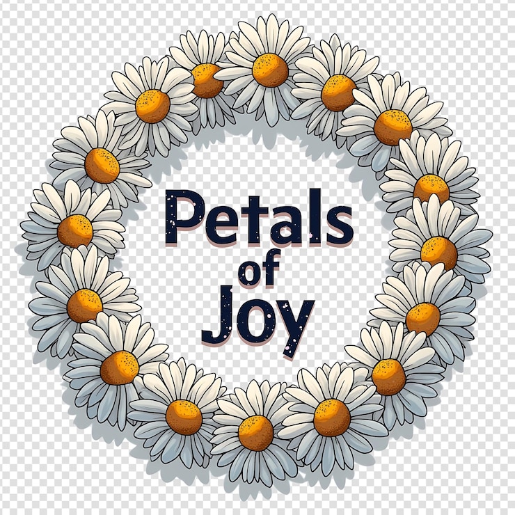 PSD kunst van een daisy ketting die een cirkel vormt die eenheid en eenvoud symboliseert