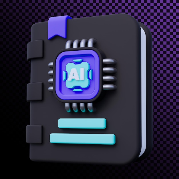 Kunstmatige intelligentie Boek 3D Icon