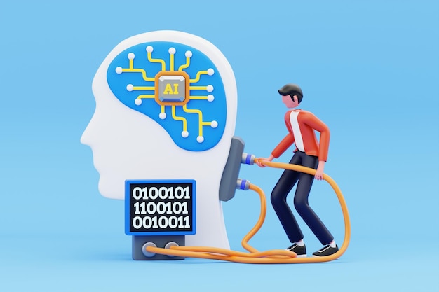 Kunstmatige intelligentie ingenieur 3D illustratie