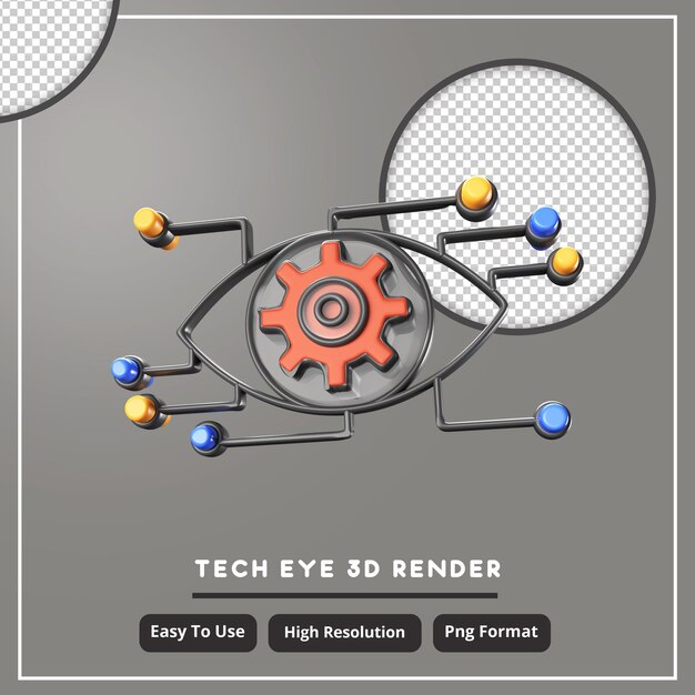 PSD kunstmatige intelligentie oog 3d illustratie