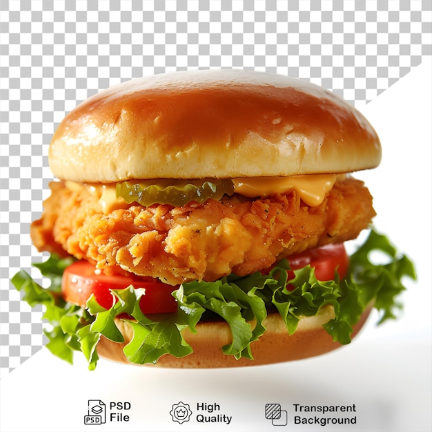 PSD kurczak burger png izolowany na przezroczystym tle