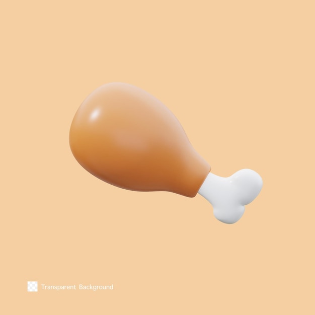 Kurczak ikona ilustracja renderowania 3d