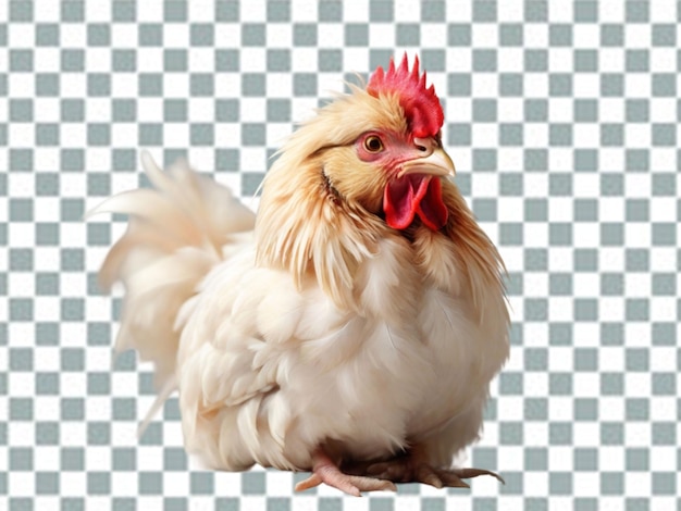 PSD kurczak z czerwoną głową i białym ciałem