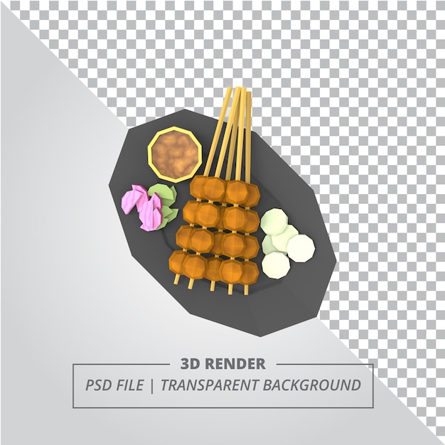 KURCZAKA SATAY 3D RENDEROWAĆ POJEDYNCZE OBRAZKI
