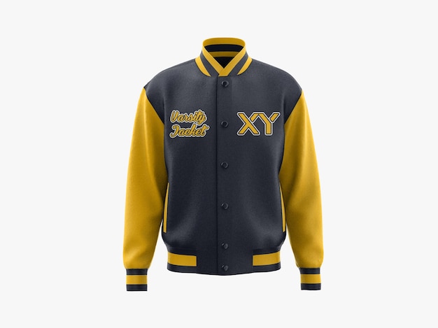 Kurtka Letterman Varsity Widok z przodu makieta