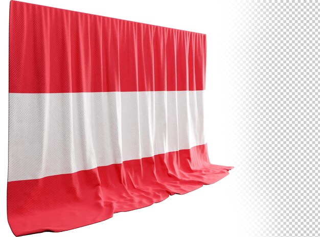 PSD kurtyna z flagą austrii w renderowaniu 3d austriacki duch odporności