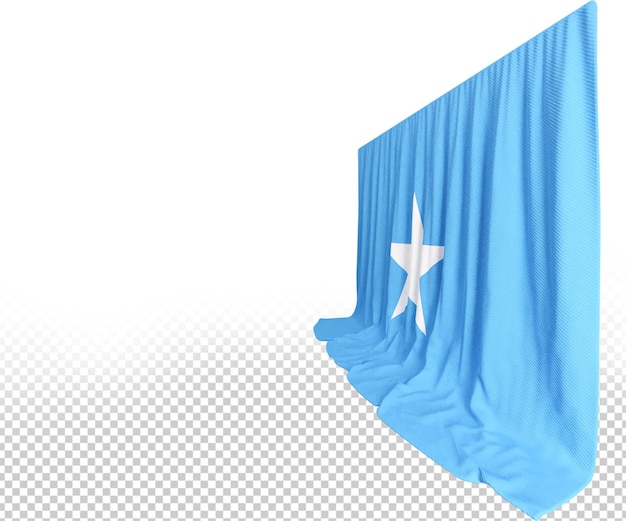 Kurtyna z flagą Somalii w renderowaniu 3D o nazwie Flaga Somalii