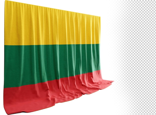 Kurtyna Z Litewską Flagą W Renderowaniu 3d świętująca Bogate Dziedzictwo Litwy