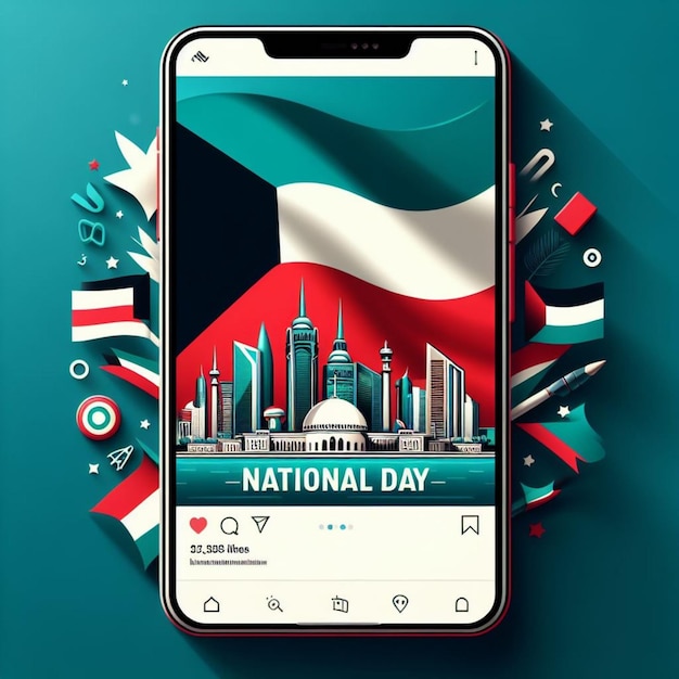 PSD kuwait national day 2024 psd social media post