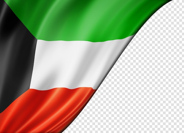 Kuwaiti flag isolated on white banner