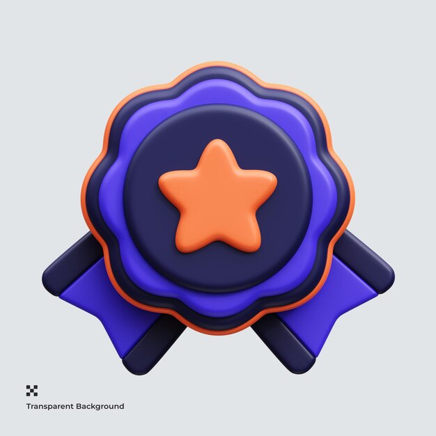 PSD kwaliteit badge 3d-pictogram