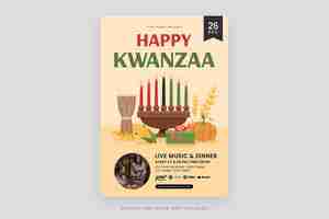 PSD modello di volantino kwanzaa in psd per eventi e festeggiamenti kwanzaa