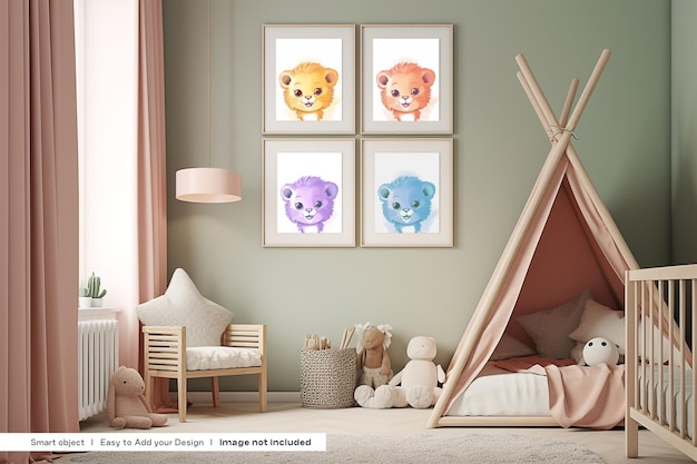 Kwekerij Frame Mockup Kinderkamer Frames Mockup Babykamer Frames Mockup Kinderkamer Frames Mockup