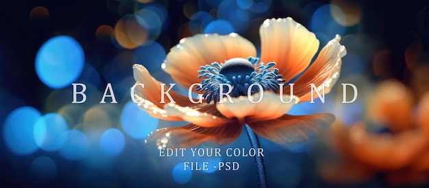 PSD kwiat anemone bokeh abstrakcyjne tło