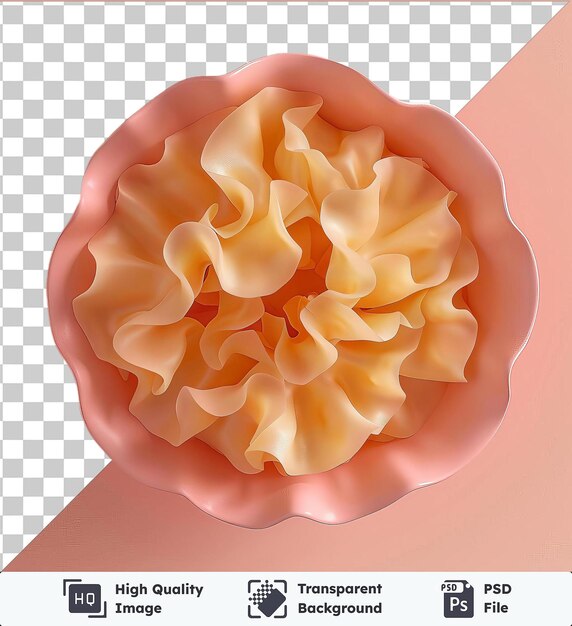 PSD kwiat manti na różowej talerzu