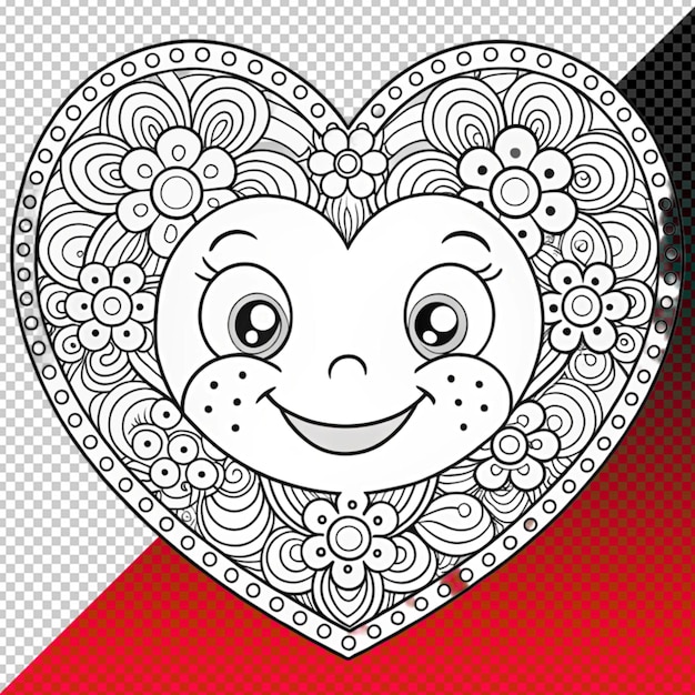 Kwiat Mehndi z ramą w kształcie dekoracji serca w etnicznym orientalnym ornamentie doodle