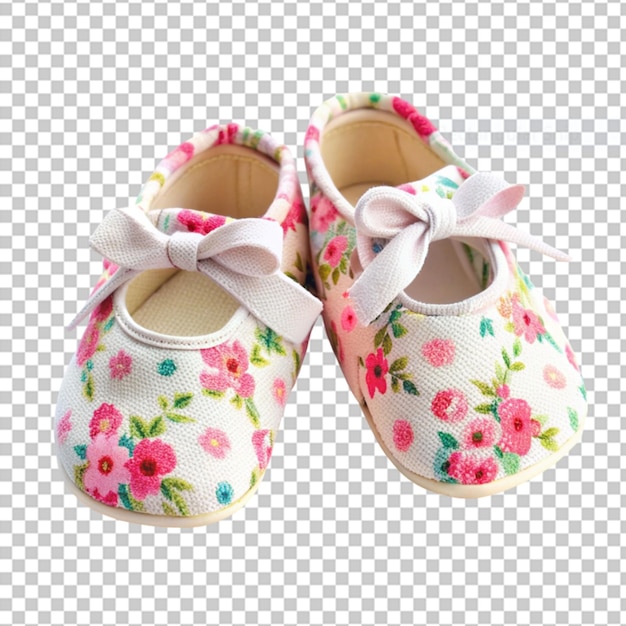 PSD kwiat wydrukowany na butzie dla dziecka na przezroczystym tle