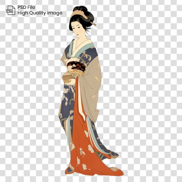 Kwiatowiec z kimono ślubnym z wzorem kwiatów