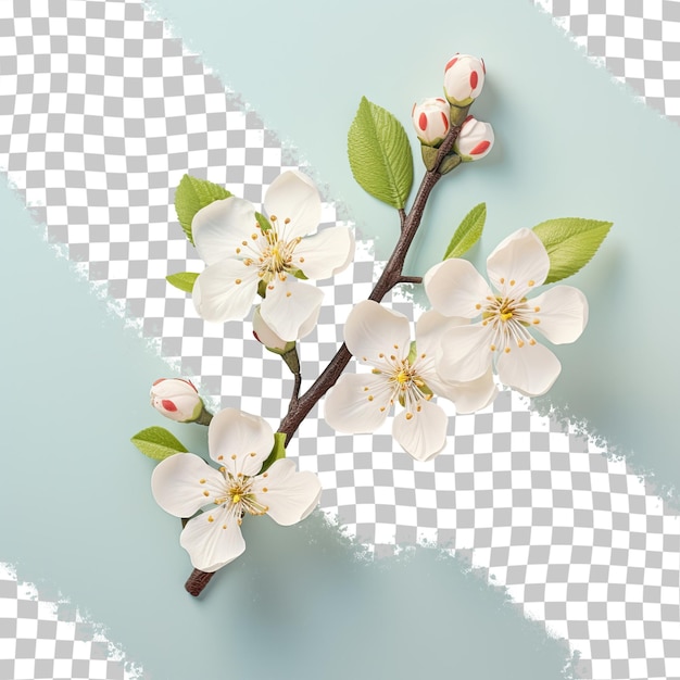PSD kwitnące białe kwiaty na drzewie wiosną