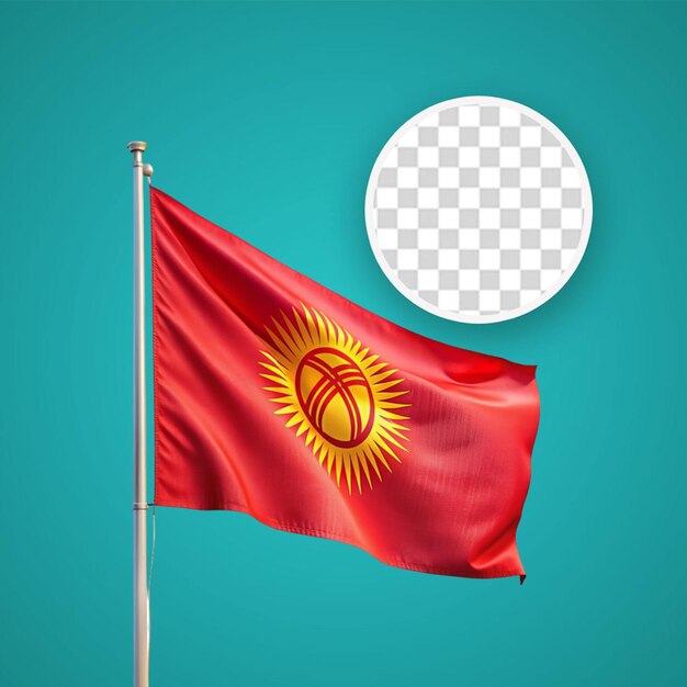 PSD kyrgyzstan high quality flag in realistic 3d render