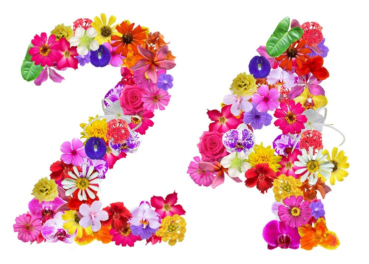 PSD l-vorm gemaakt van verschillende soorten orchideebloemen