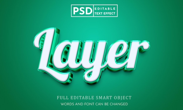 Laag 3d bewerkbaar teksteffect premium psd