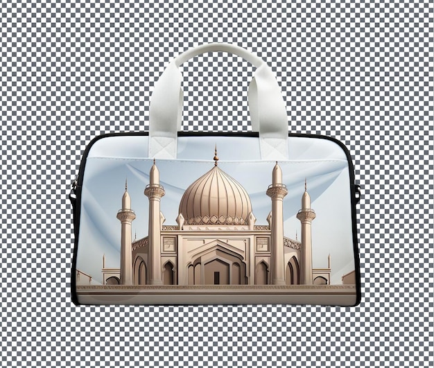 PSD laatste en fatsoenlijke islamitische thema laptop tas geïsoleerd op transparante achtergrond