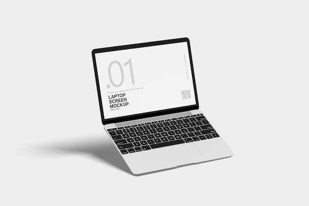 Laatste laptop mockup op een heldere achtergrond