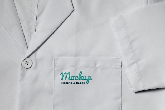 PSD lab coat with label mock-up pocket
