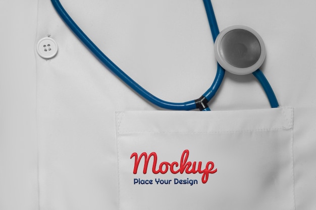 Lab coat with label mock-up pocket