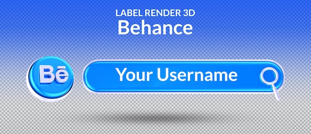 PSD label 3d render social media behance icoon