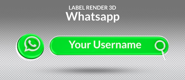 PSD Этикетка 3d визуализации значок социальных сетей whatsapp